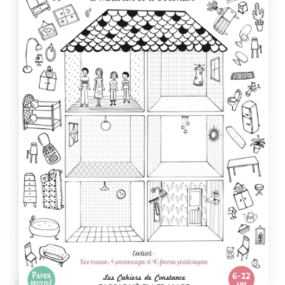 Maison poupée a construire coloriage