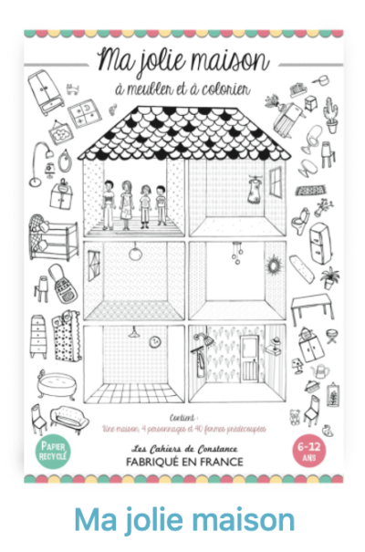 Maison poupée a construire coloriage