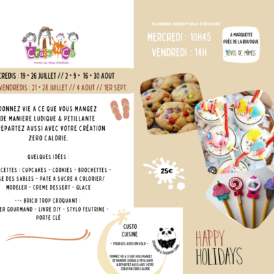 Ateliers Custo Cuisine / Craienco  / Ados 8-14 ans