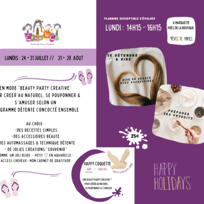 Ateliers HAPPY COQUETTE DIY/ Craienco  / Ados 8-14 ans